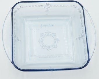 Vintage 1950s Anchor Hocking Fire King Philbe Sapphire Blue Glass Baking Dish Loaf Pan 2Qt