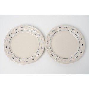 Vintage Longaberger Woven Traditions Classic Blue 9" Luncheon Plates Set of 2