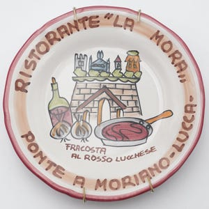 Vintage Vietri 1999 Ristorante LA MORA 9.25&quot; Luncheon Plate Made in Italy