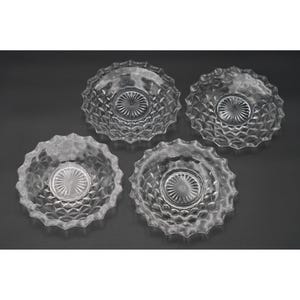 Vintage Fostoria American Clear Glass 8.25" Salad Plate Set Of 4