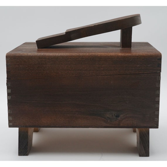Vintage Wood Shoe Shine Box with Footrest, Shoe V… - image 2