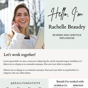One Page Media Campaign Kit, Great for Socials and more, Influencer Style.