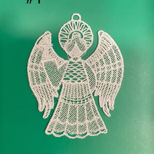 Lace Angels, Embroidered Angels, Angel Ornaments, Holiday Angel Ornaments, Angel Tree Ornaments, Christmas Ornaments