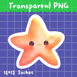 Cute Starfish- PNG, Digital Download, Clipart, Commercial use