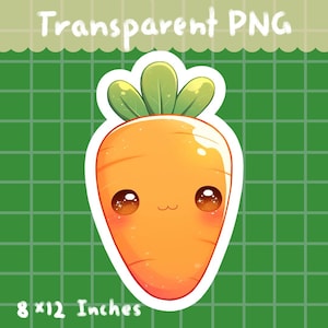 Cute Carrot- PNG, Digital Download, Clipart, Commercial use