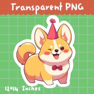 Happy corgi - PNG, digitale download, clipart, commercieel gebruik