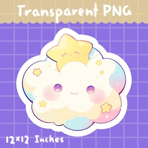 Cute Cloud- PNG, Digital Download, Clipart, Commercial use