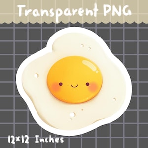 Sunny side up egg- PNG, Digital Download, Clipart, Commercial use