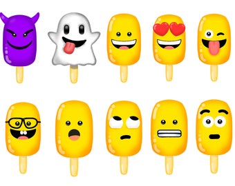 Cute Colorful Smiley Popsicle STICKER Cute Colorful Smiley Popsicle STICKER