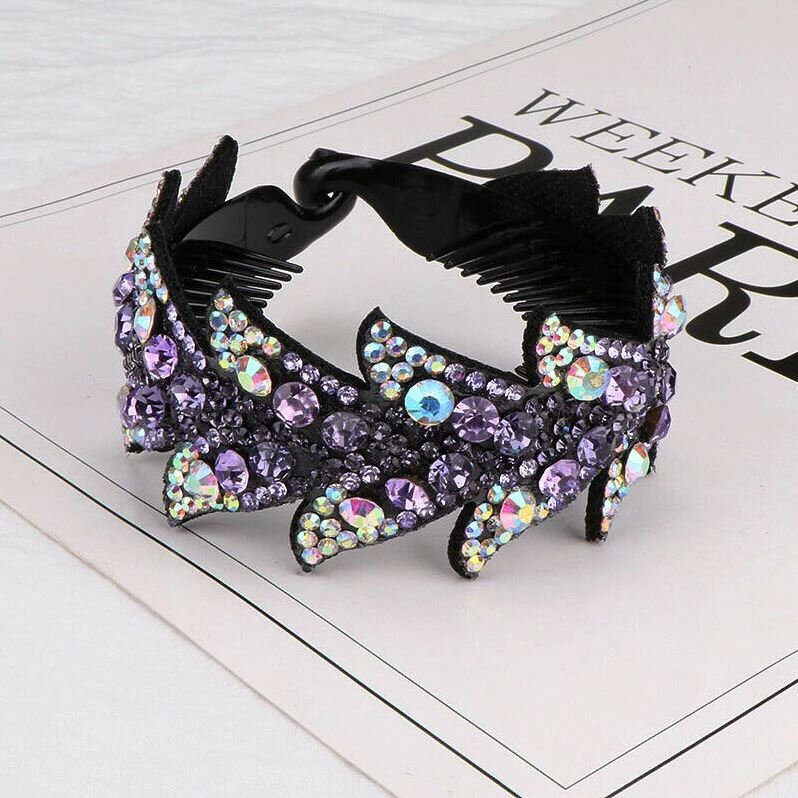 Crystal Rhinestone Flower Hair Clips Claw Clamp Bun Net Women Hair Accessories Crystal Rhinestone Flower Hair Clips Claw Clamp Bun Net Women Hair Accessories