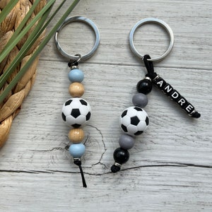 Football keychain, personalized keychain, football pendant, school bag pendant, keychain beads