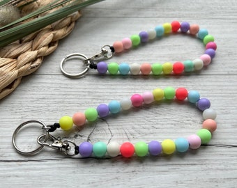Key chain, lanyard, key chain beads, colorful lanyard, key chain bracelet