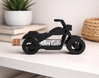 Motorcycle gift money, 3D printed gift packaging with test tube, vintage motorcycle birthday gift, driver's license, fuel money
