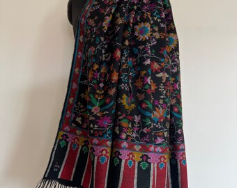 Kaschmir Pashmina Schal, Brautjungfer Schal, Floral inspirierter Schal, Geschenk, Handloom gewebt, handgemachter Schal, weicher Schal Größe 100 x 200 cm