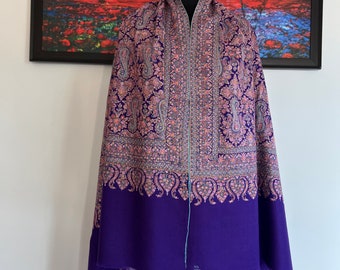 Christmas Gift, Exquisite shawl,Pashmina shawl,Silk embroidered shawl, Handwoven Pashmina Shawl/Wrap, Hand Embroidery shawl, 100 X 200 Cm