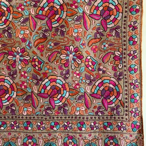 Handwoven Floral Pashmina Shawl: Embroidered Cashmere Boho Scarf image 8