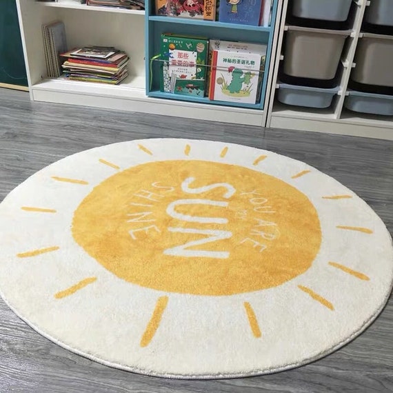 Sunshine Round Thickening Children's Bedroom Rugs Rainbow Etsy UK