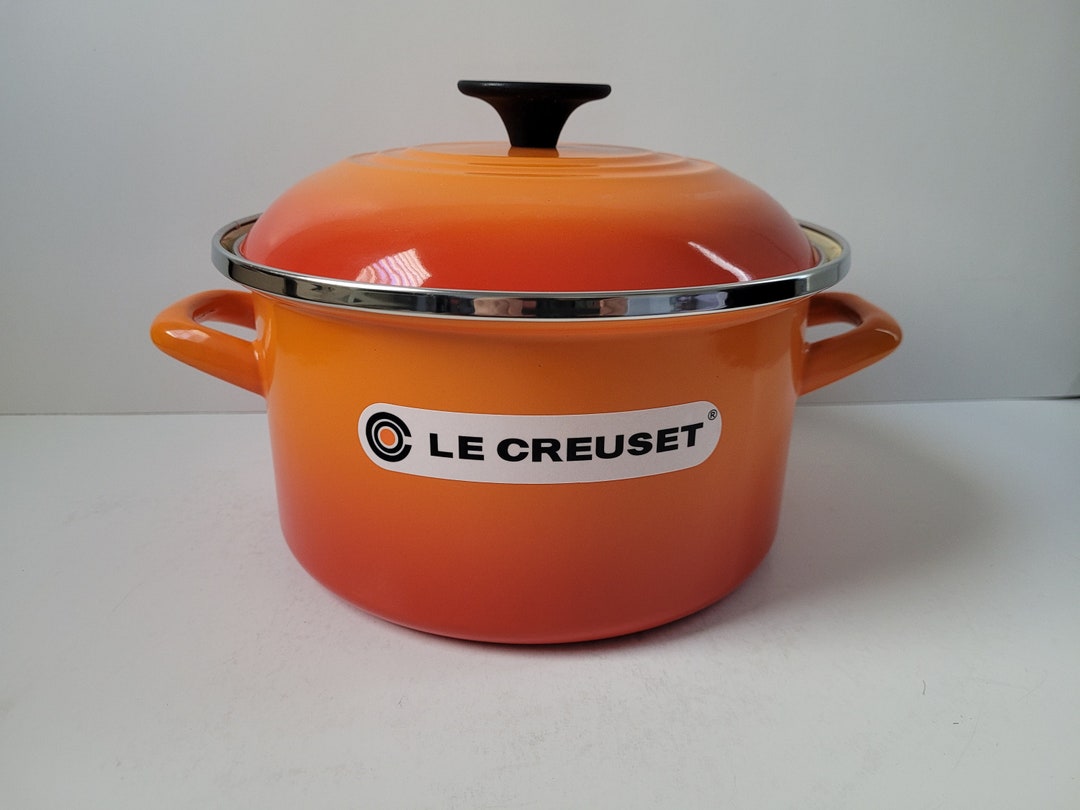 New Le Creuset Stock Pot 3 7/8 Qt Enamel on Steel Flame in Box Etsy