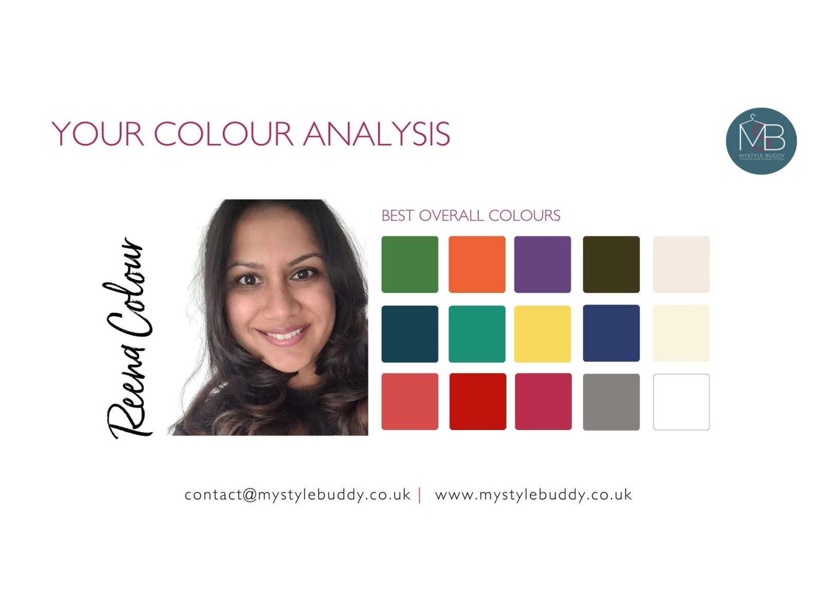 Personal Stylist Online Colour Analysis / Color Analysis. Virtual ...