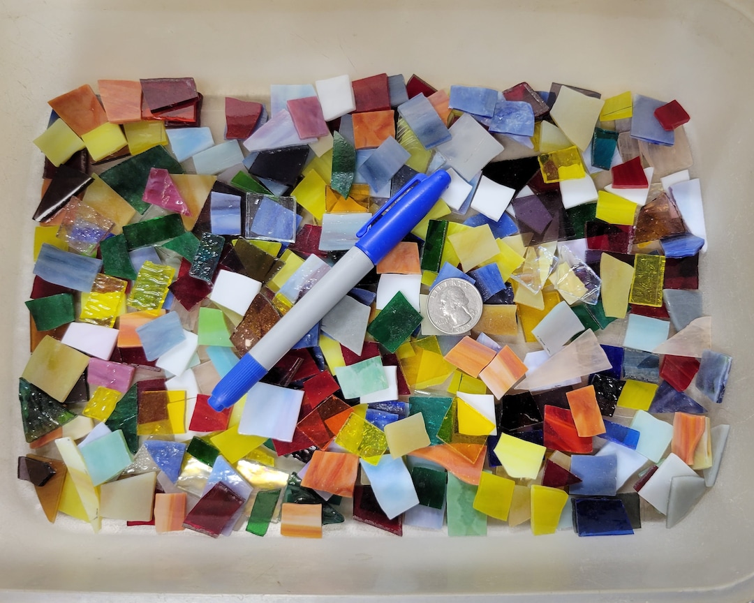 1 and 1/2lbs. Stained Glass Scrap Mosaic Craft Projects Etsy