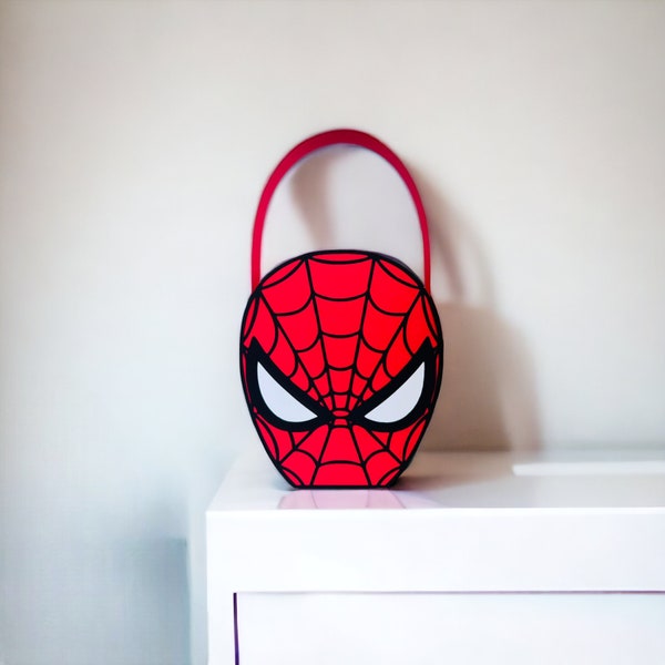 Borsa Spiderman,Modello SVG idea regalo compleanno, creazioni di carta, fai da te, Spiderman, silhouette,cricut,