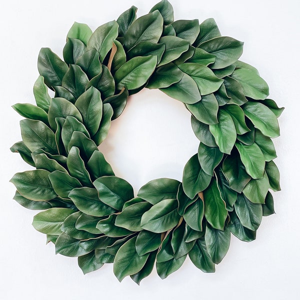 Magnolia Wreath for All Seasons, Year Round Front Door Wreath, Decor, Faux Greenery Wreath, Everyday Wreath, Southern Wreath, Simple Wreath