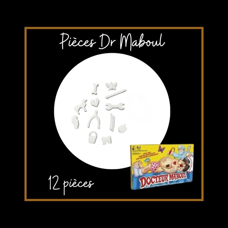 Envoi suivi Gratuit Pièces détachées Docteur Maboul Hasbro 1 ou 12 pièces de rechange Réparation jeu pion 12 pièces