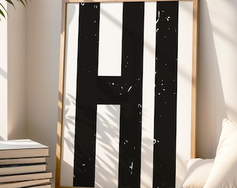 Hi Poster Beige Hintergrund | HI Bild Wohnzimmer, Schlafzimmer oder Flur | Poster minimalistisch mit Text | Poster HI Weiß