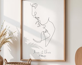 Personalized poster as a gift for couples | Gifts for women | Poster personalized with date | Anniversary gift for him