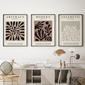 Matisse Poster Set | Abstract Art Matisse | Boho Poster Set Matisse | Abstract poster set for living room
