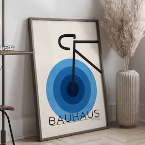 Fahrrad Poster Abstrakt von Bauhaus | Minimalistisches Künstler Poster für Wohnzimmer oder Schlafzimmer | Wandbilder Dekoration