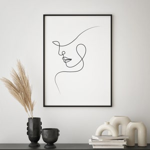 Line Art Woman Poster | One Line Art | Line Art Art in Picture Frame | Poster Abstract