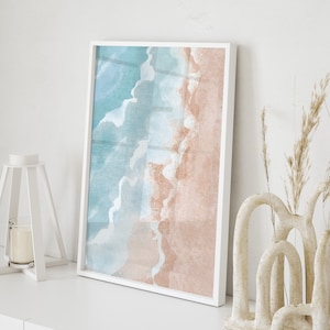 Abstract Beach Poster | Abstraktes Poster Strand und Meer | Poster für Flur | Poster mit Bilderrahmen