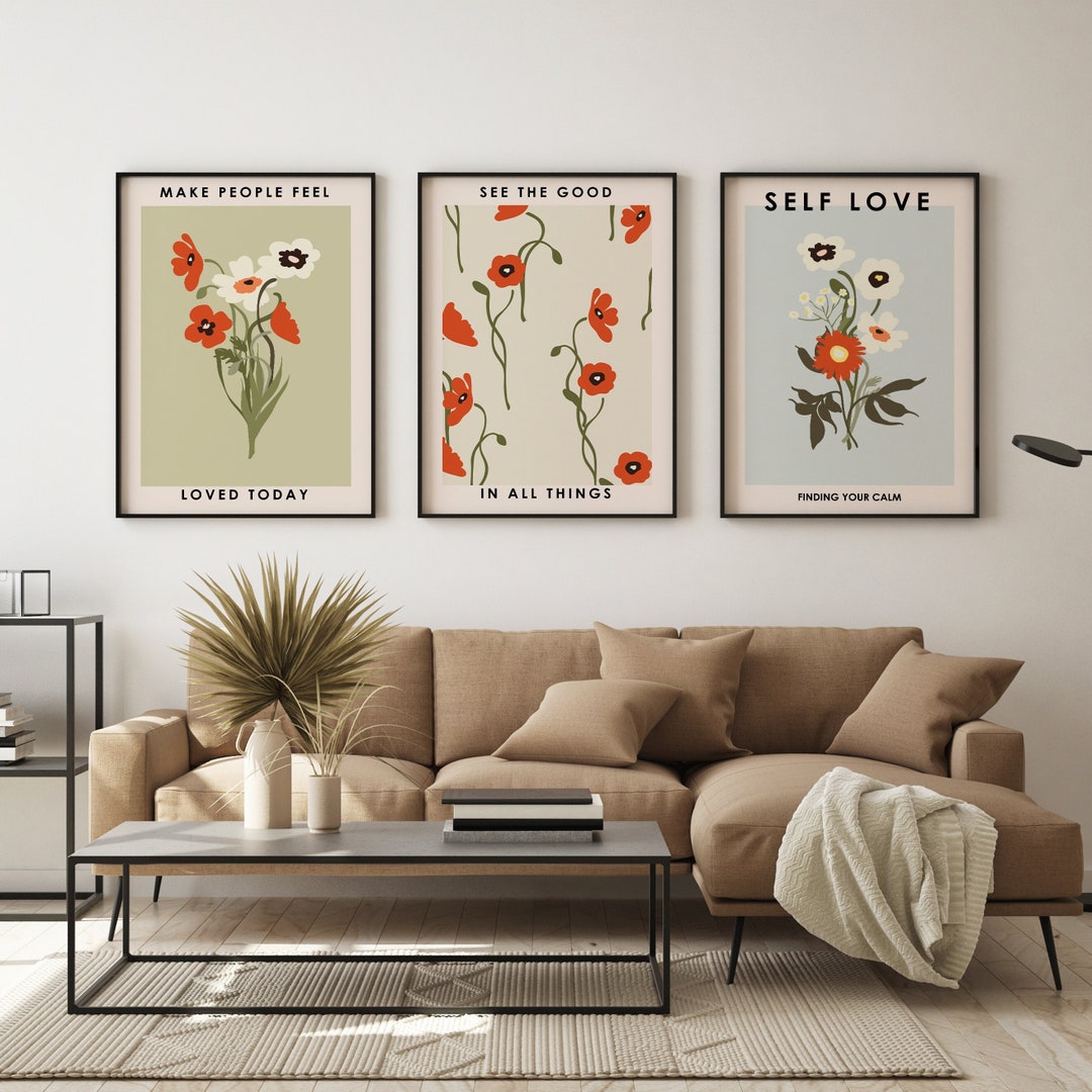 Vintage Flower Poster Set Flower Poster Set Modern Art Poster Flower