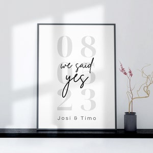 Personalisiertes Poster als Hochzeitsgeschenk | Geschenk zur Verlobung | Geschenk zur Hochzeit | Geschenk zum Standesamt | Brautpaargeschenk