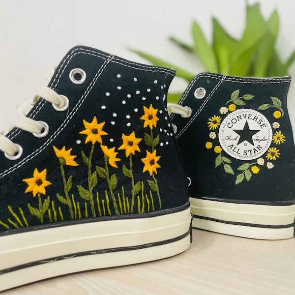 Sunflower Converse Etsy