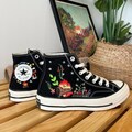 Converse Inspired, Fire Converse, Cartoon Converse Gift, Harajuku Shoes, Floral High Top product logo