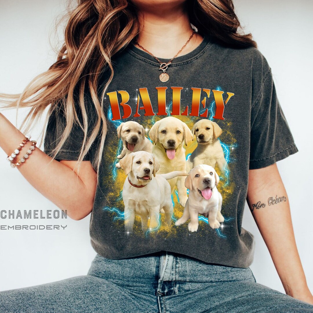 Custom Dog Photo Shirt Retro Collage Personalized Pet Shirt 90 s custom-dog-photo-shirt-retro-collage-personalized-pet-shirt-90-s