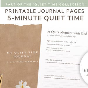 5 Minute Quiet Time Journal  • A Quiet Moment With God Printable Devotion Reflection