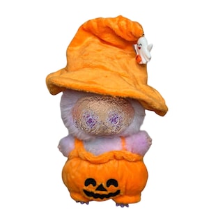 Halloween Pumpkin Costume Outfit for Popular Bunny Plush Toy – Fits 22cm Collectible Doll