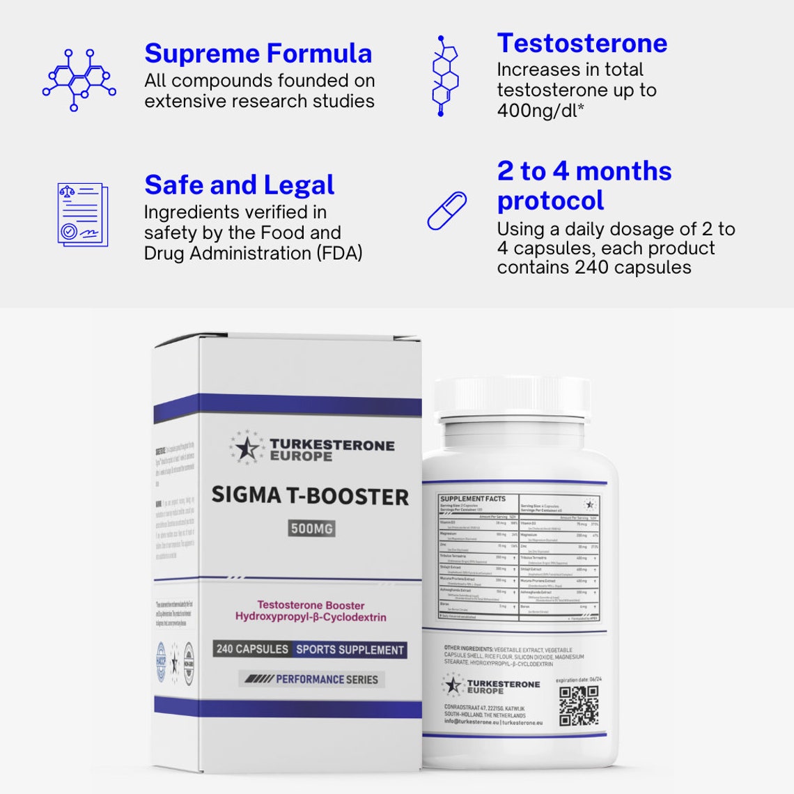 Sigma™ Testosterone Booster 240 Capsules Etsy UK