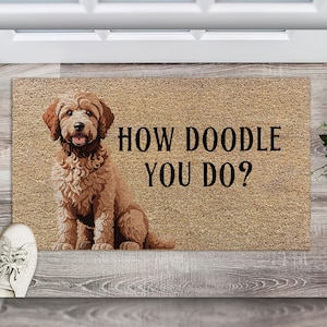How Doodle You Do Doormat, Labradoodle Door Mat, Dog Gift, Dog Lover Decor Gift, Dog Rug Welcome Mat, Dog Lover Gift, Dog Mom, Dog Dad