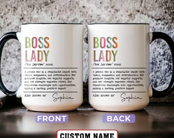 Personalized Boss Lady Gifts, Custom Boss Lady Mug, Custom Gift for Female Boss, Female Manager Gift Mug, Funny Cup For Boss, Coworker Mug