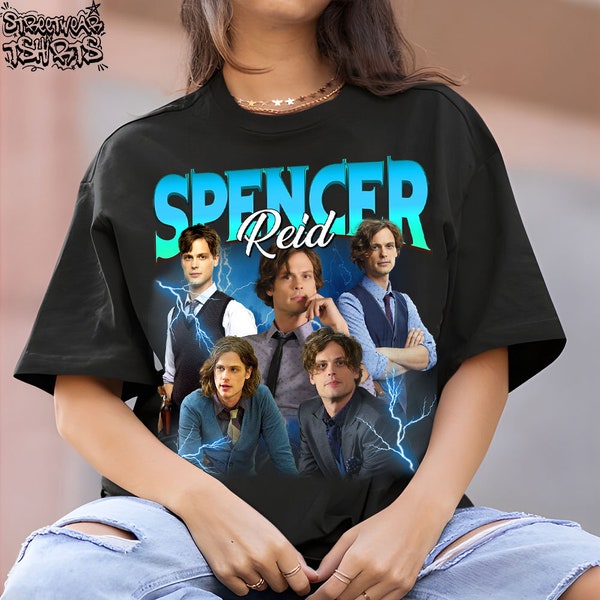 Spencer Reid Vintage Graphic 90s Tshirt, Fictional Character Homage Graphic T-shirt Unisex, Bootleg Retro 90's Fans Tee, Custom Photo Shirt