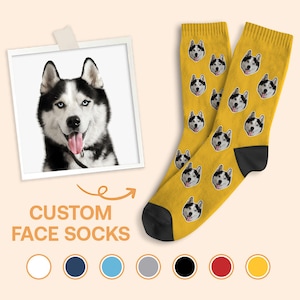Personalized Face Socks, Customized Dog Socks ,Dog Lovers Gift, Cute Dog Personalized Socks, Dog Mom Gift, Dogs Funny Face on Custom Socks