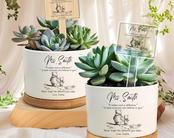 Thank you Gift For Teacher, Never Forget The Difference You Make, Personalized Teacher Plant Pot, Teacher Appreciation Gift, Teacher Gifts