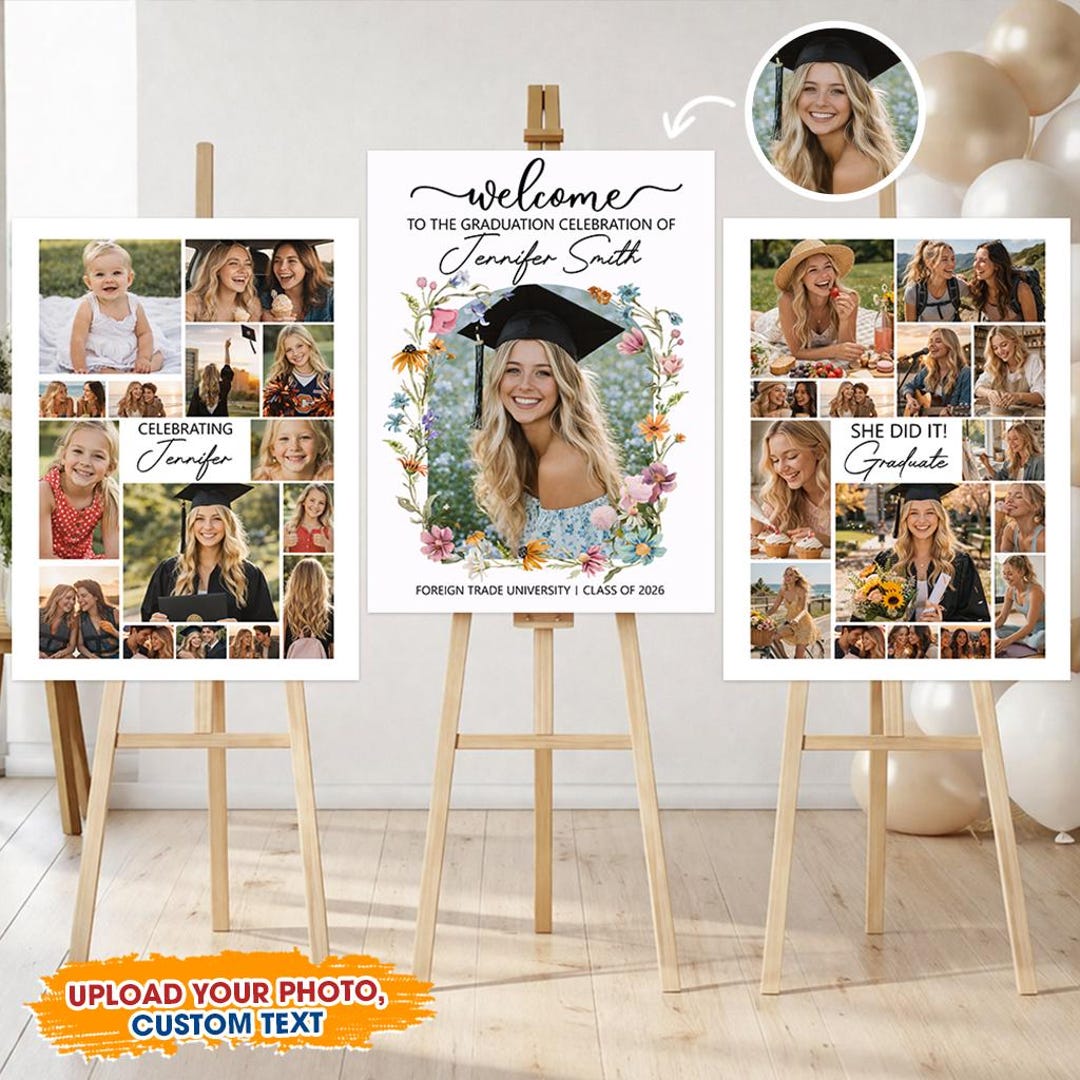 Graduation Photo Board, Custom Graduation Party Poster, Collage Display ...
