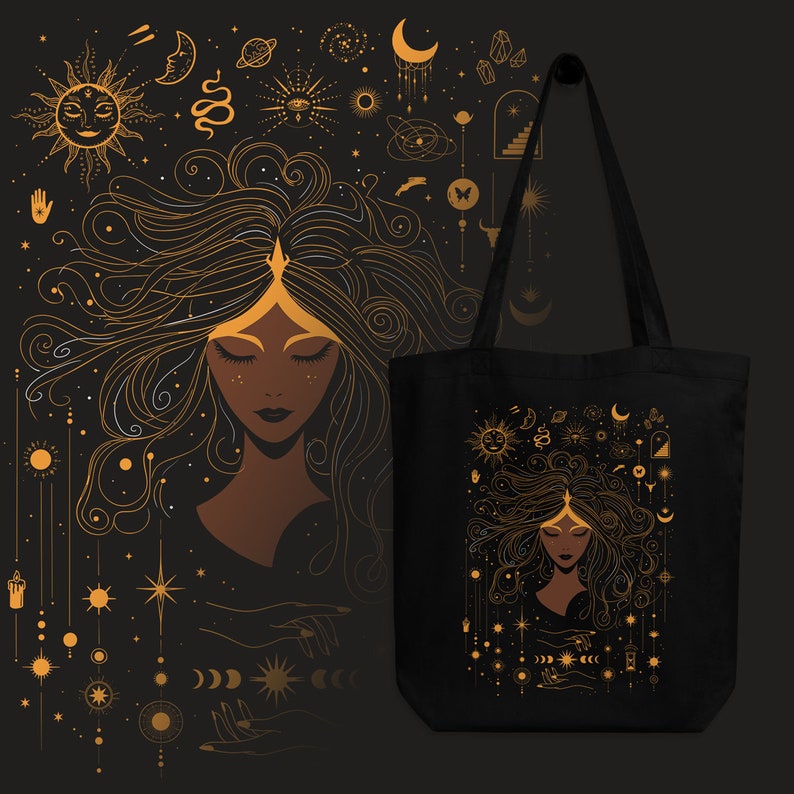 Celestial Whiskers Quilted Tote Bag NCU0NXD560 main image 1