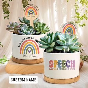 Custom Speech Therapy Plant Pot, Speech Therapist Gift, SLP Custom Name Plant Pot, Speech Pathologist, Gift For Therapist, Slp To Be
