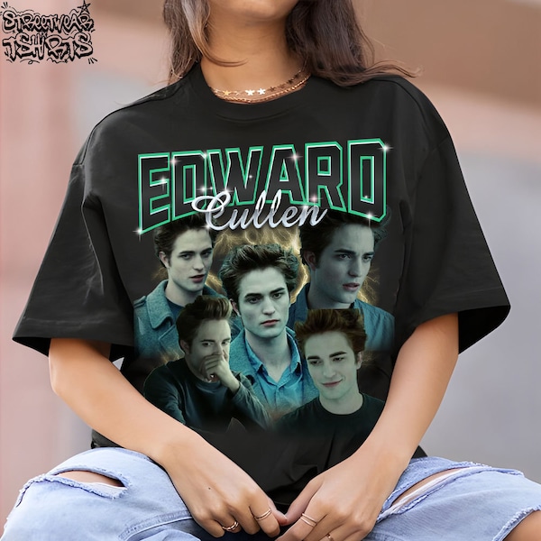 Edward Cullen Vintage Graphic 90s Tshirt, Actor Homage Graphic T-shirt Unisex, Bootleg Retro 90's Fans Tee, Custom Photo Shirt